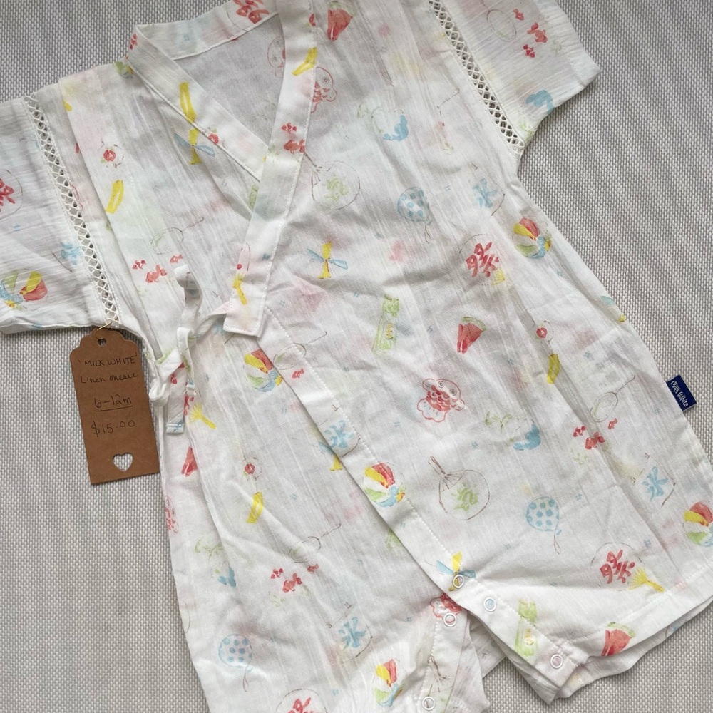 Milk White Colorful Baby Romper